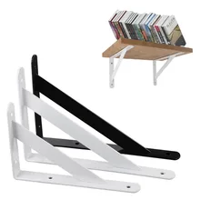 

2pcs Metal Shelf Brackets L Shape Thicken Corner Brace Wall Shelf Right Angle Bracket Support Frame Home Hardware Storage Space