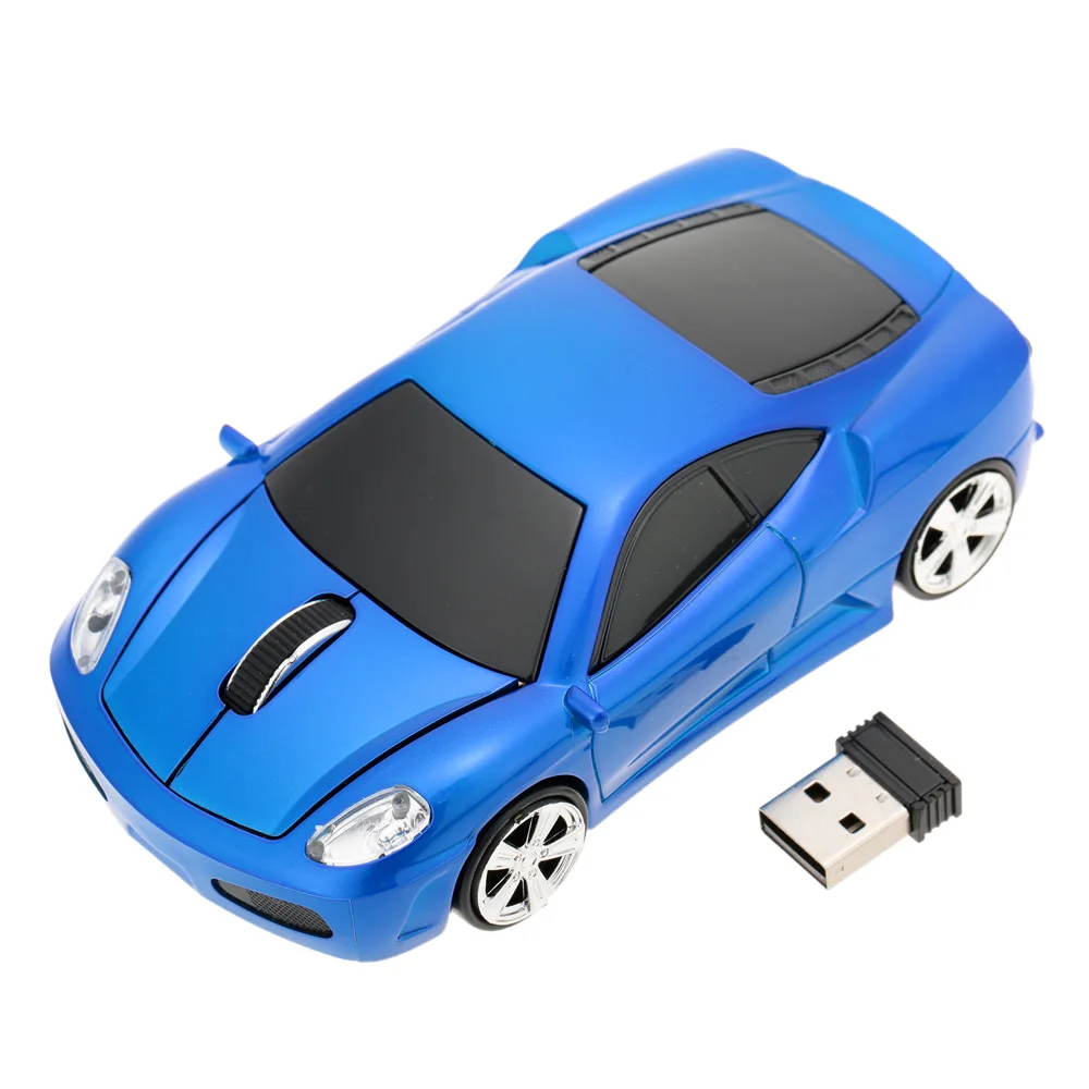 Беспроводная оптическая USB-мышь в форме гоночного автомобиля 2 4 ГГц 3 кнопки 1000 DPI |