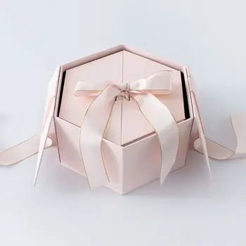 

Valentine's Day Hex Flip Flower Gift Box for Birthdays, Bridal Showers, Wedding GXMA