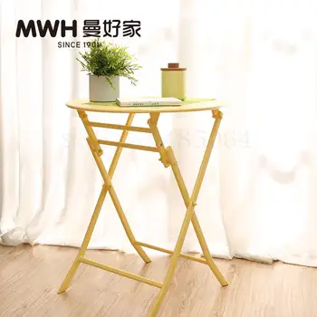 

Iron Small Table Folding Small Square Table Simple Small Round Table Bedroom Coffee Table Balcony Small Dining Table