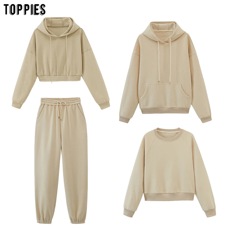 

toppies womens tracksuits hooded sweatshirts 2020 autumn winter fleece oversize hoodies solid color jackets