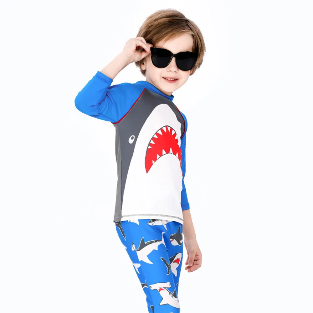 Boy Beachwear Set Summer Short Sleeve Surf Suit Dinosaurs Print Kids Wetsuits Diving Suits for Boys Children Beach Surfing Swim | Спорт и