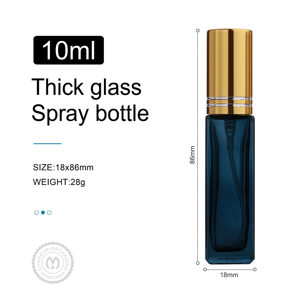 10ml 고품질 향수 스프레이 병, 유리 스프레이 분무기, 여행용 화장품 용기, 빈 리필용 병