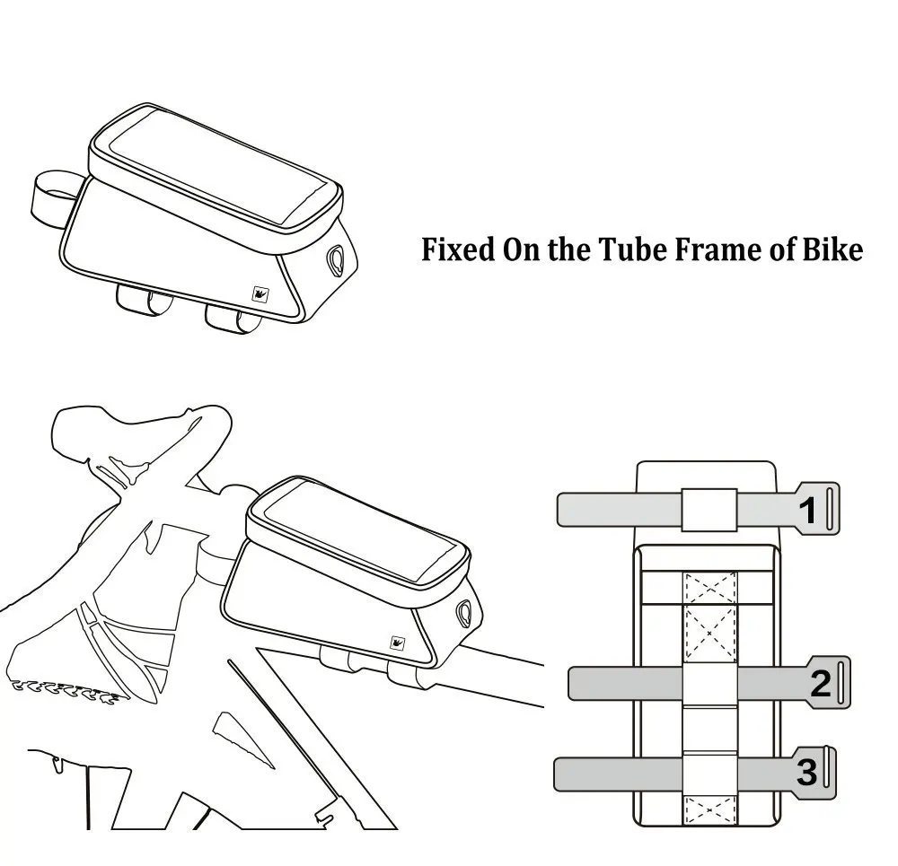 RHINOWALK Bicycle Front Tube Bag Rainproof Touch Screen Cycling Top Front Tube Frame Bags 5.86.0 Phone Case Bike Accessories (13)