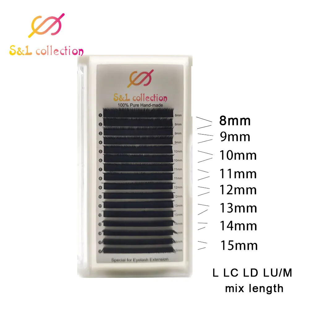 

L curl All Thickness Faux Mink Material Individual False Eyelash Extension Russian volume lash extensions