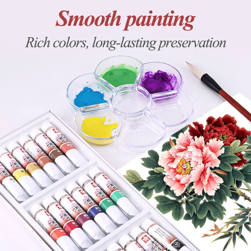Sakura Semi-transparent Water Colors,12/15/18/24 Colors Paint Mat  Watercolor (12ml) Tubes,good Color Extension And Mixing - Water Color -  AliExpress