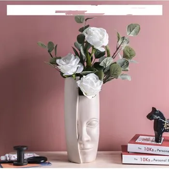 

Nordic face art vase decoration, ceramic flower, home office restaurant bar table decoration gift