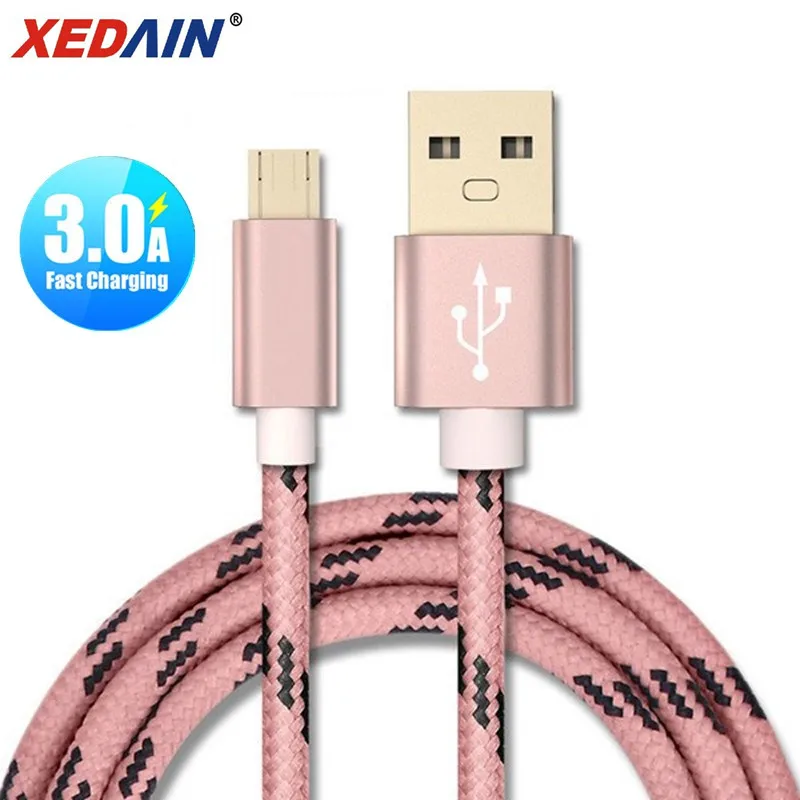 

3A Fast Charging 1m/2m Micro USB Cable for Xiaomi Redmi Note 5 Pro 4 Reversible Micro USB Charger Data Cables for Samsung Mobile