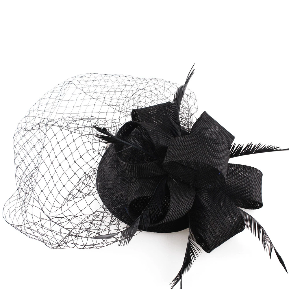 Mingli Tengda Bride Headwear Small Formal Wedding Hat Cheongsam Hair Decorate Hat Cover Face Veil Ornaments Mariage Accessories