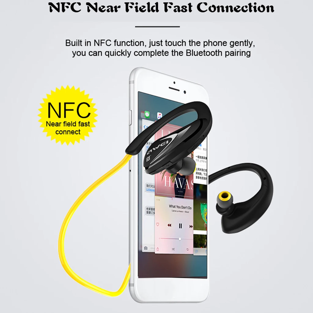 Awei A880BL Bass Earphone Headphone Wireless Bluetooth 4.0 Sport Headset
