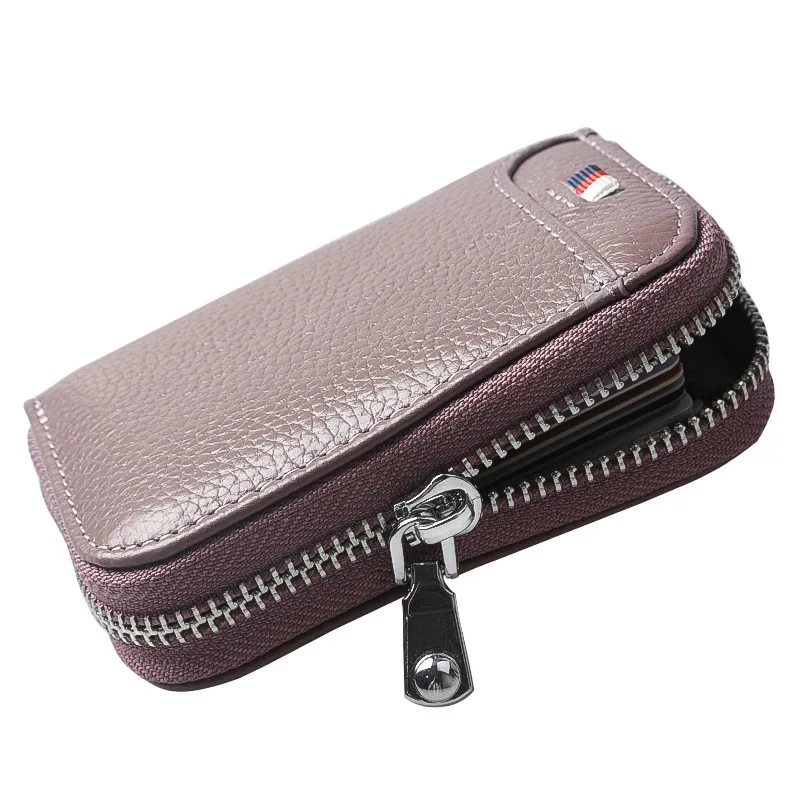 

Full-grain Leather for Both Men And Women Large Capacity Wallet Genuine Leather Card Bag Multi-functional File Holder Anti-Theft