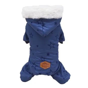 

Pet Four-legged Cotton Suit Star Pattern High-quality Cotton Fabric Humanized Button Design Warm lovely comfortable