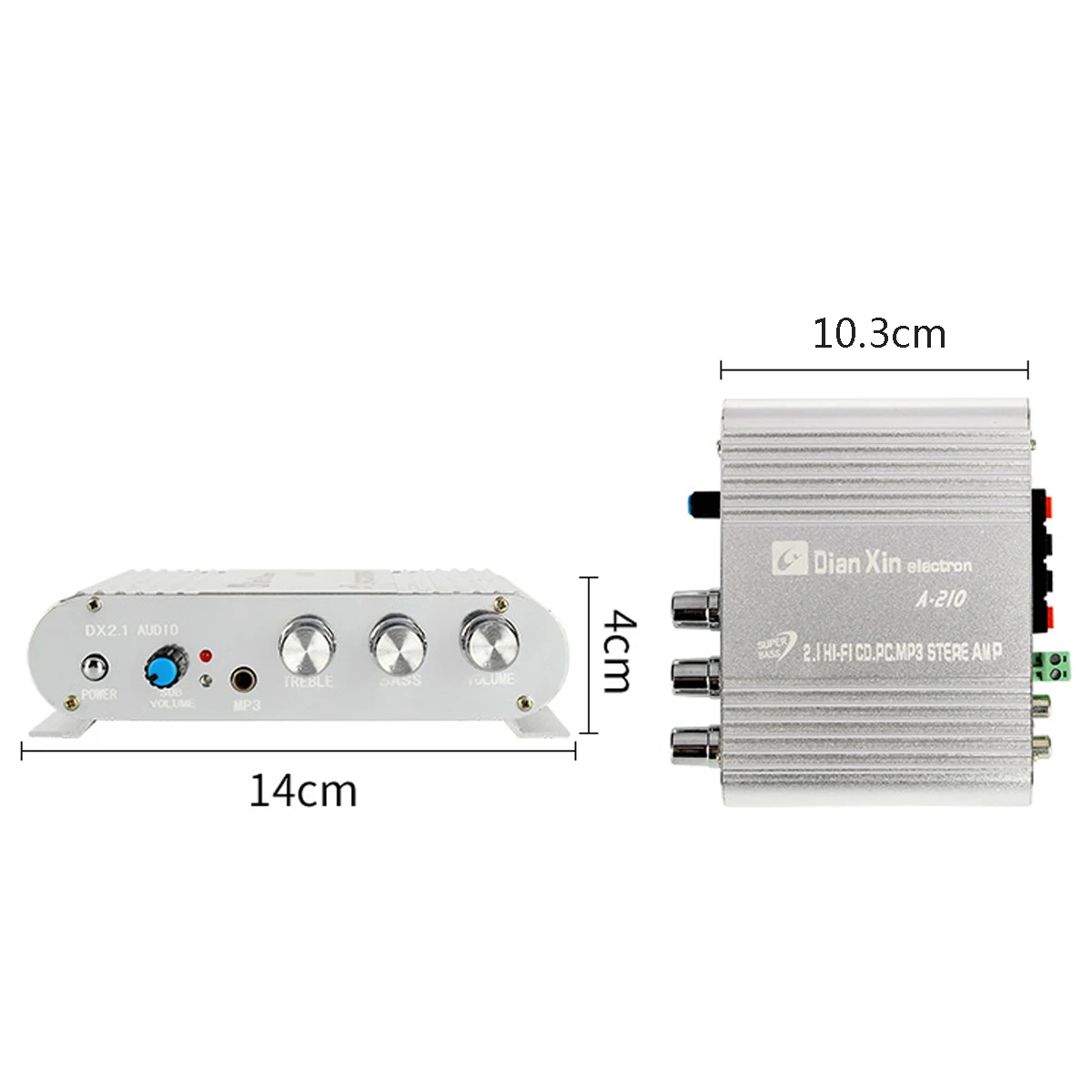 DX-210 Hi-Fi автомобиль 3-канальный Усилитель Стерео Mega Bass 12 V-15 V Усилители для подключения ПК DVD плеер MP3 MP4 игроков сабвуфер