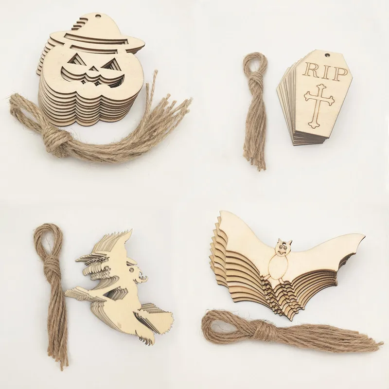 

10 шт., Деревянные Подвески в виде тыквы