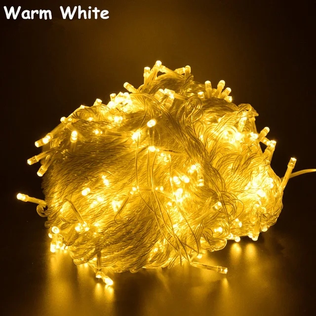 Warm White Светодиодный светящаяся гирлянда 10 м/20 м/30 м/50 м/100 м ЕС/США Рождественская сказочная Гирлянда для дома, улицы, праздничное оформление - Испускаемый цвет: Warm White