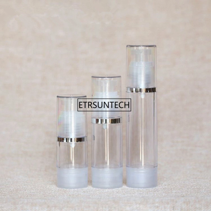 

100pcs 15ml 30ml 50ML 100ml Empty plastic cosmetic Airless Bottles Plastic Treatment Pump Bottle Plastic Cap F2976