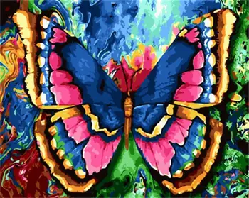

DRAWJOY Framed Animal Butterfly Painting & Calligraphy DIY Painting By Numbers Coloring By Numbers On Canvas For Home Decor