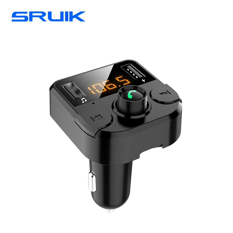 

Bluetooth Car Transmitter 3.1A Dual USB Charging FM Transmitter Bluetooth 5.0 Hands-Free TF Card Player Car Kit Car Phone Charge