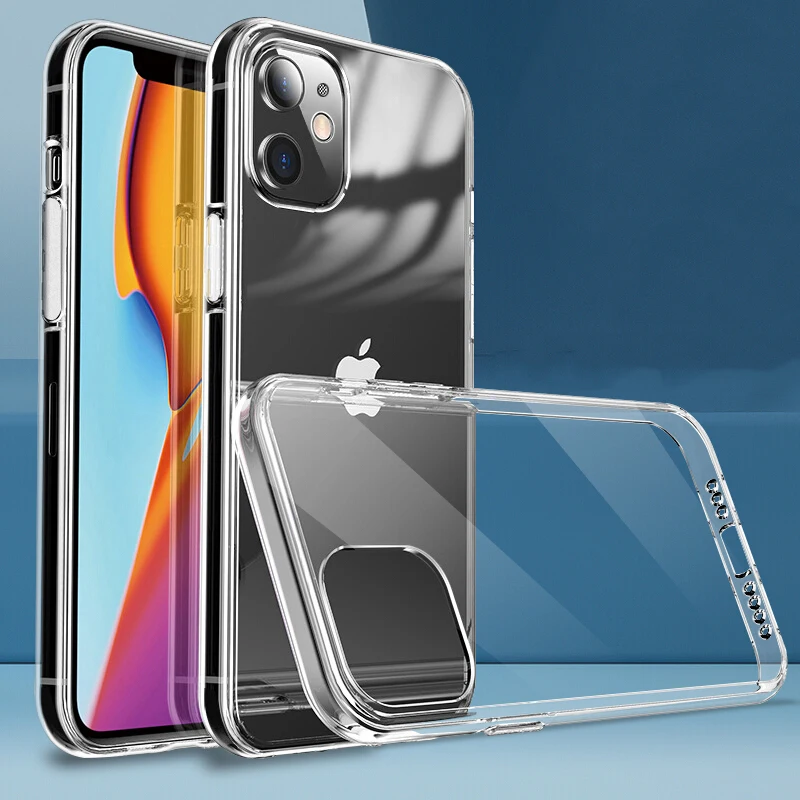 100PCS For iPhone 12 Pro Max Soft TPU Cover Case For iPhone 12 Mini Case Cover Clear TPU Phone Case For iPhone 12Pro Max