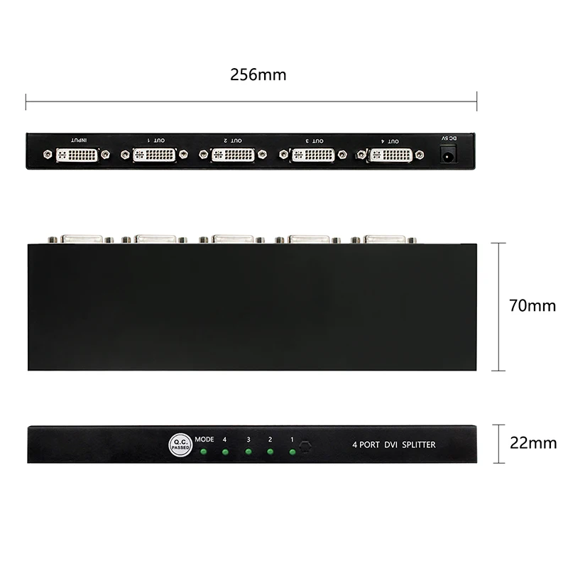 Сплиттер DVI 1x2 1x4 1 In 2 Out 4 коммутатор видео сплиттер HD 1080P с адаптером питания HDMI