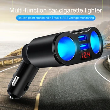 

Car Accessories 12V Car Cigarette Lighter Socket USB One For Three Car Charger LED Display 5V3.1A Auto Car USB Phone Charger