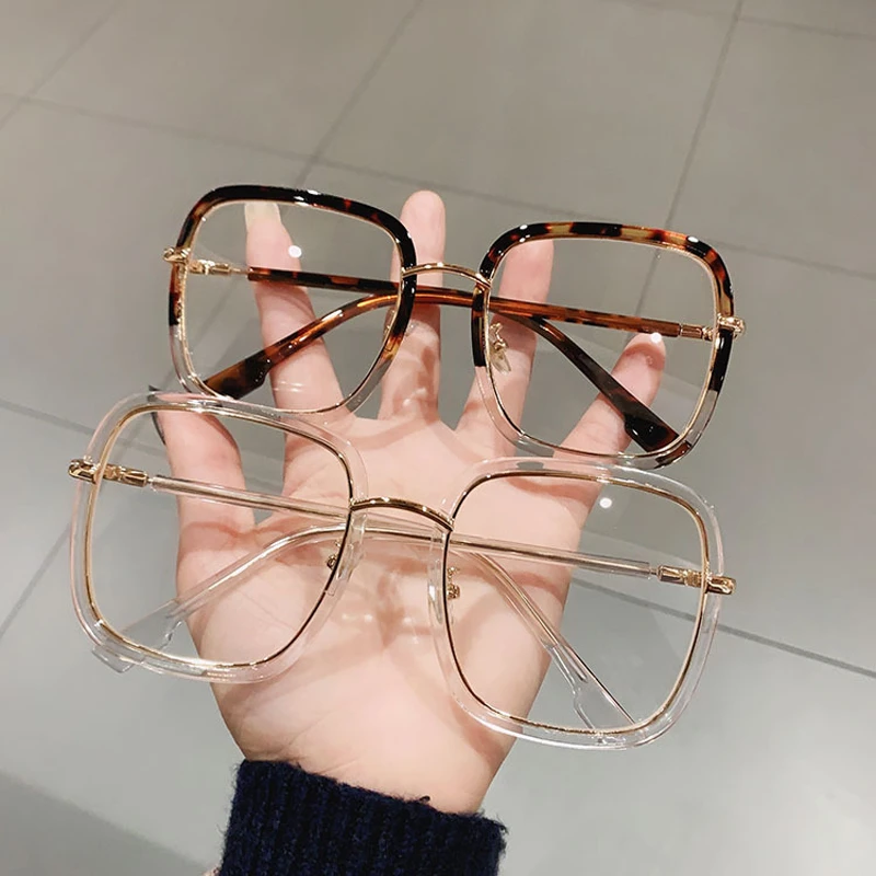 blue light glasses women Zilead Vintage Large Square Eyeglasses Men Women Anti Blue Light Glasses Frame Blocking Blue Ray Oversized Spectacles Frames reading glasses with blue light filter