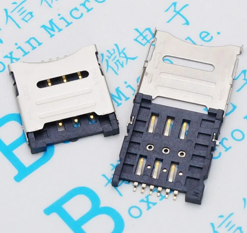 

500 шт. 6P 6-контактный адаптер для Micro SIM-карты, раскладушка с золотым покрытием, высокое качество для SMT SIM800C SIM868 SIM900, печатная плата