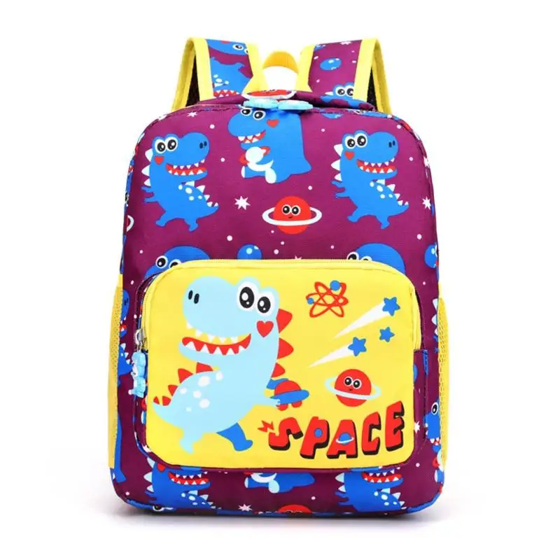 Школьные сумки с принтом динозавра, рюкзаки для детского сада, сумки-портфель для девочек и мальчиков - Цвет: Purple