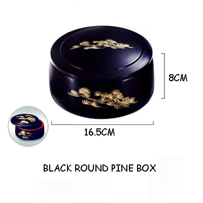 BLK Round Pine Box Пластиковый Ланч-бокс Bento box с крышкой чехол на вынос однослойный снэк-бокс обеденный лоток черная коробка красная посылка упаковочные инструменты 1 шт - Цвет: BLK Round Pine Box