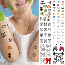 Waterproof Temporary Tattoo Sticker Cartoon Cute Owl Pumpkin Stamp Neck Face Arm Fake Tatoo Boy Girl Child Tattoos Body Art 2021
