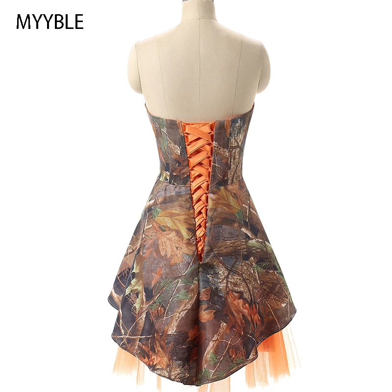 MYYBLE Vestidos de dama de Honor de camuflaje naranja talla grande vestido de fiesta de boda vestido de dama de Honor