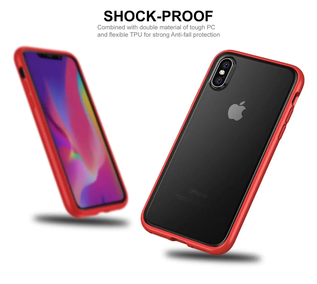 KAPAVER®Stark задняя крышка чехол для iPhone Xs M, прорезиненный ПК ТПУ защитный чехол для Apple iPhone Xsmax(Мороз Прозрачный Красный