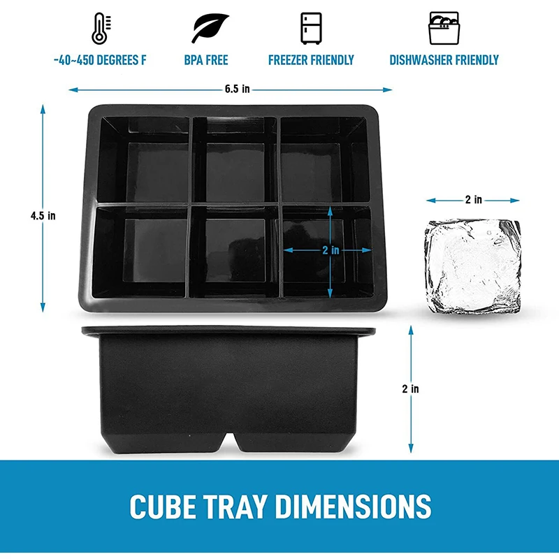 WOPO2259 / Silicone 6 Holes Square Ice Cube Tray