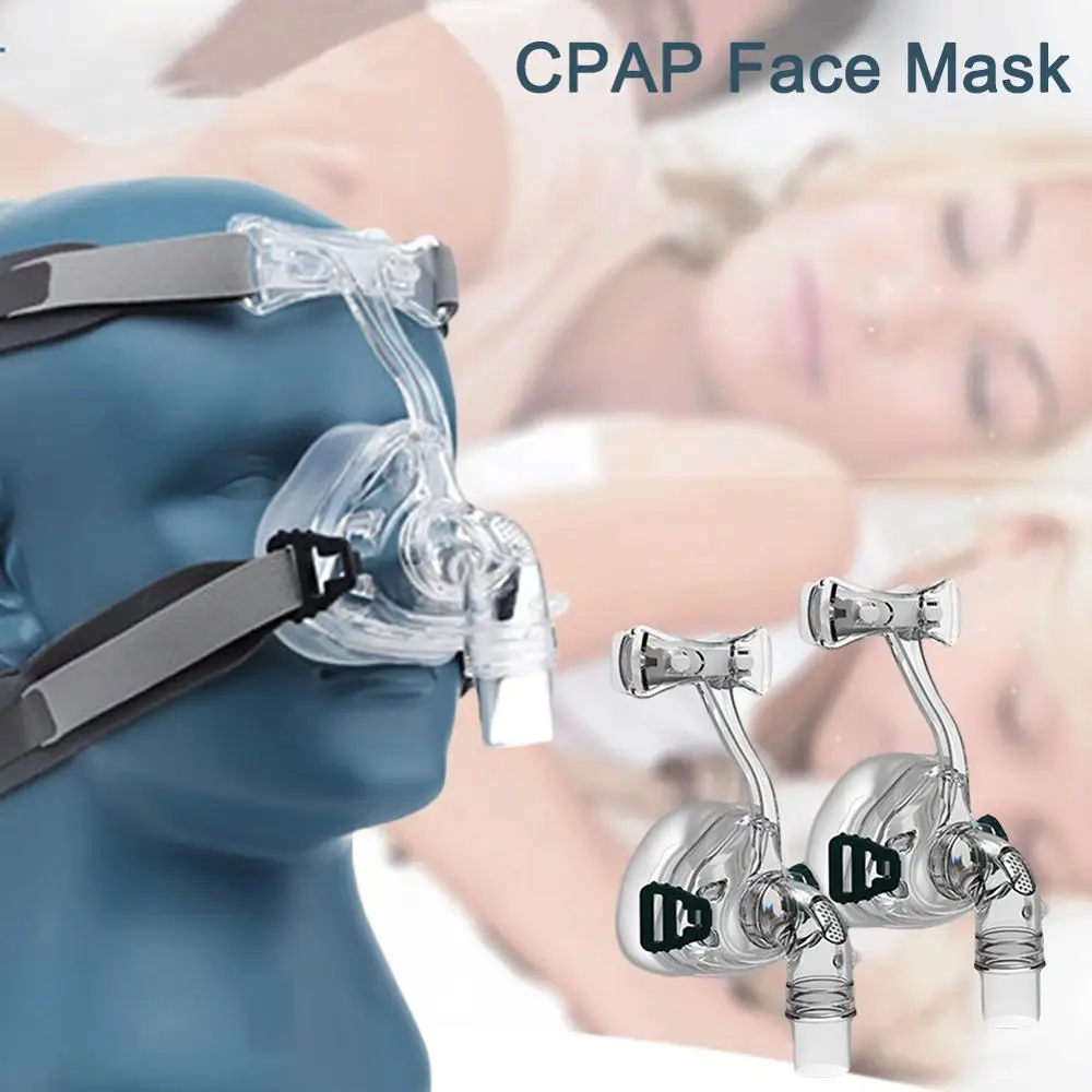 Полная маска для лица CPAP Auto BiPAP с бесплатным головным убором Белый S M L сна Apnea OSAHS