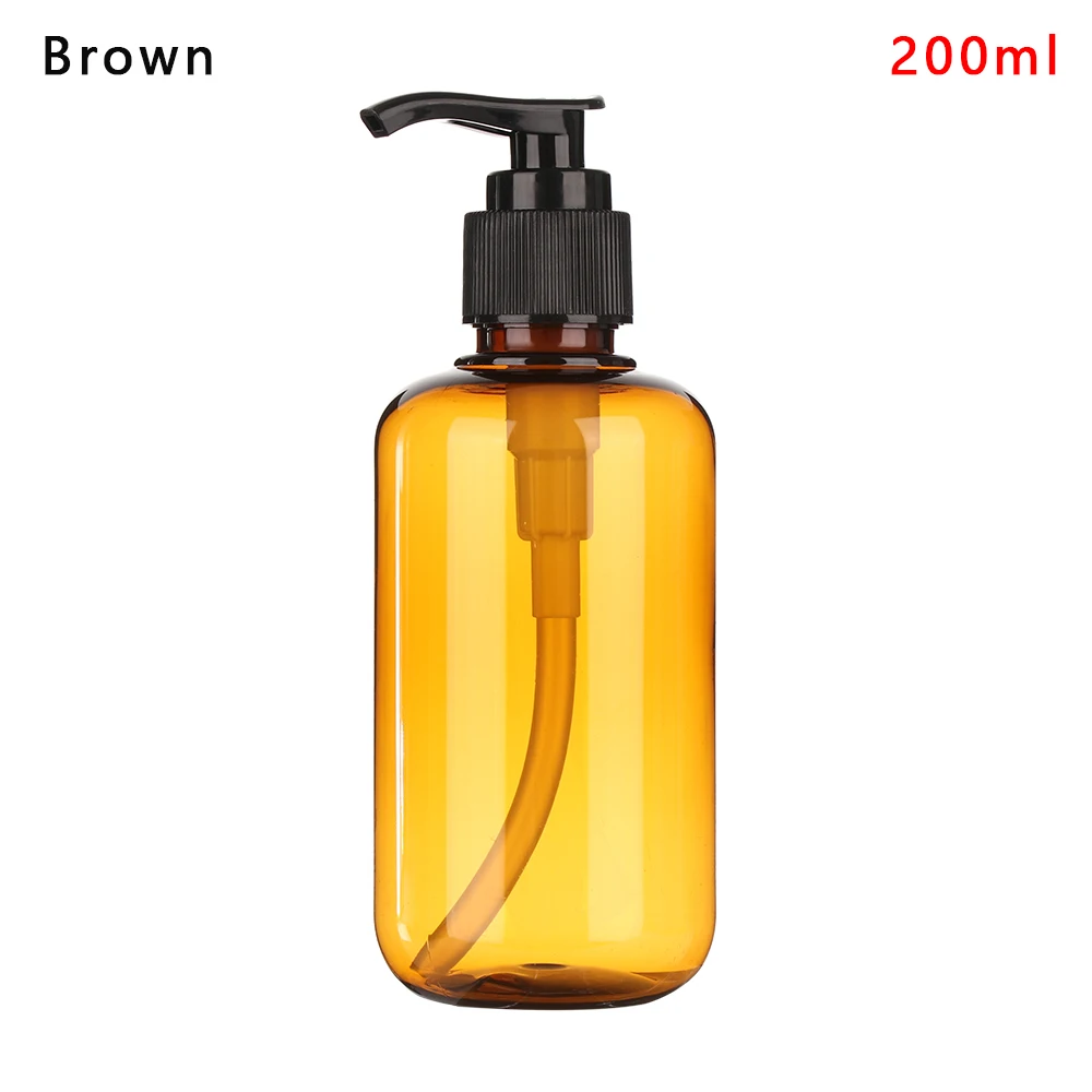 200ml brown 1 шт. дозатор мыла шампунь гель для душа жидкий насос контейнер дезинфицирующее средство для рук пенящаяся бутылка принадлежности для путешествий аксессуары для ванной дома - Цвет: 200ml brown
