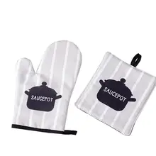 2 шт новые хлопчатобумажные перчатки для духовки, термостойкие перчатки для микроволновой печи, кухонные перчатки для приготовления пищи, Утепленные перчатки Microondas, Нескользящие перчатки