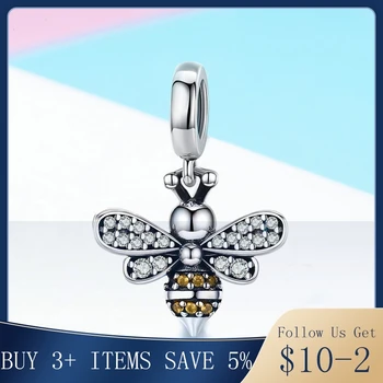 

Pandach 100% 925 Strerling Silver Bee Charms Fit Original Design Bracelet Beads DIY Jewelry For Women CMC821