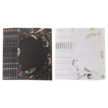 

8 Sheets High-end Vintage Bronzing Feather Blessing Letter Paper Pad Writing Office School Supplies