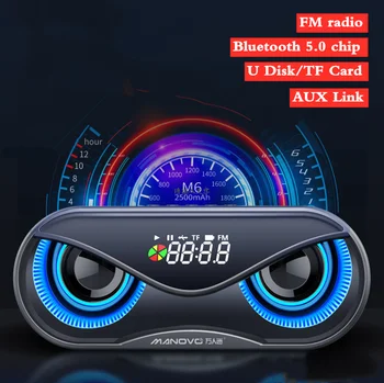 

M6 Cool Owl Design Bluetooth Speaker LED Flash Wireless Loudspeaker FM Radio Alarm Clock TF Card Support Select Songs By Number