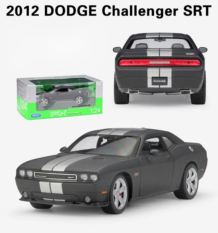 WELLY литье под давлением 1:24 Масштаб 2012 DODGE Challenger SRT модель симулятора автомобиля игрушечный автомобиль металлический сплав игрушечный автомобиль для мальчика Коллекция подарков