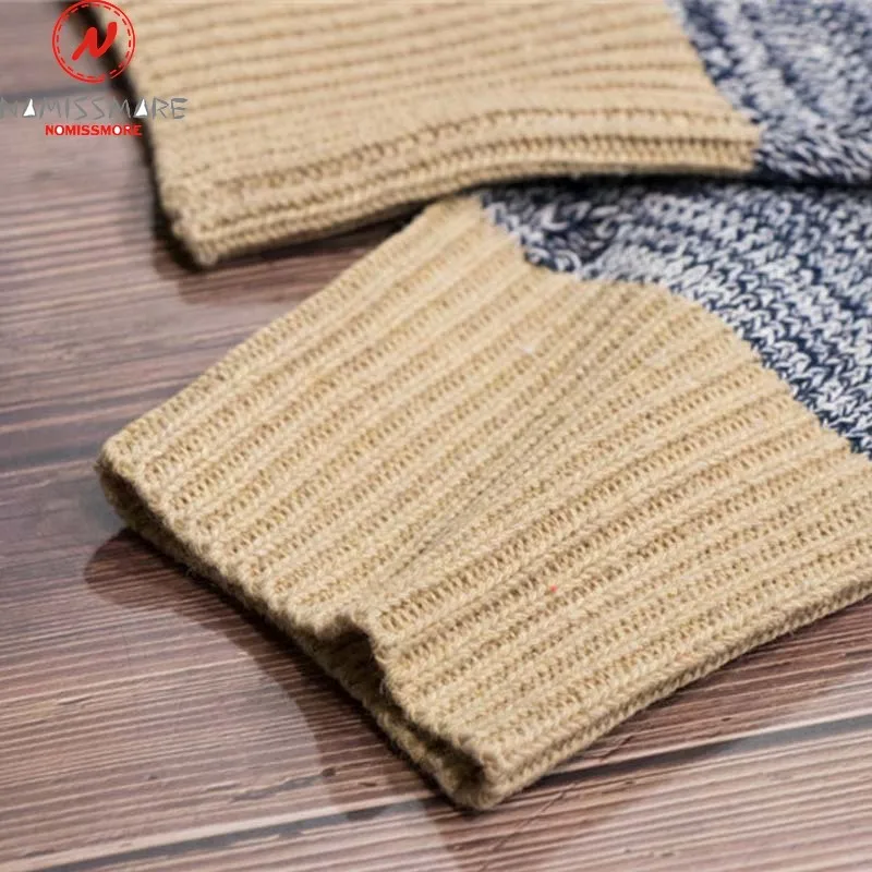 Women Streetwear Sweaters Patchweork Color Matching Design O-Neck Long Sleeve Autumn Winter Casual Loose Knitted Pullovers Top