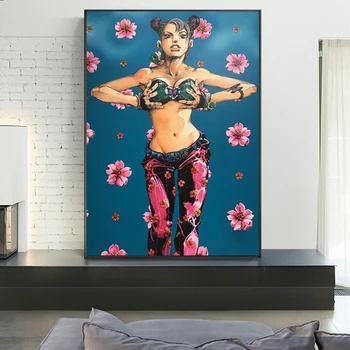 

Jolyne Kujo Dance Flower Girl Anime Posters and Prints Living Room Mural Pictures on Wall Art Canvas Painting Decoration Posters