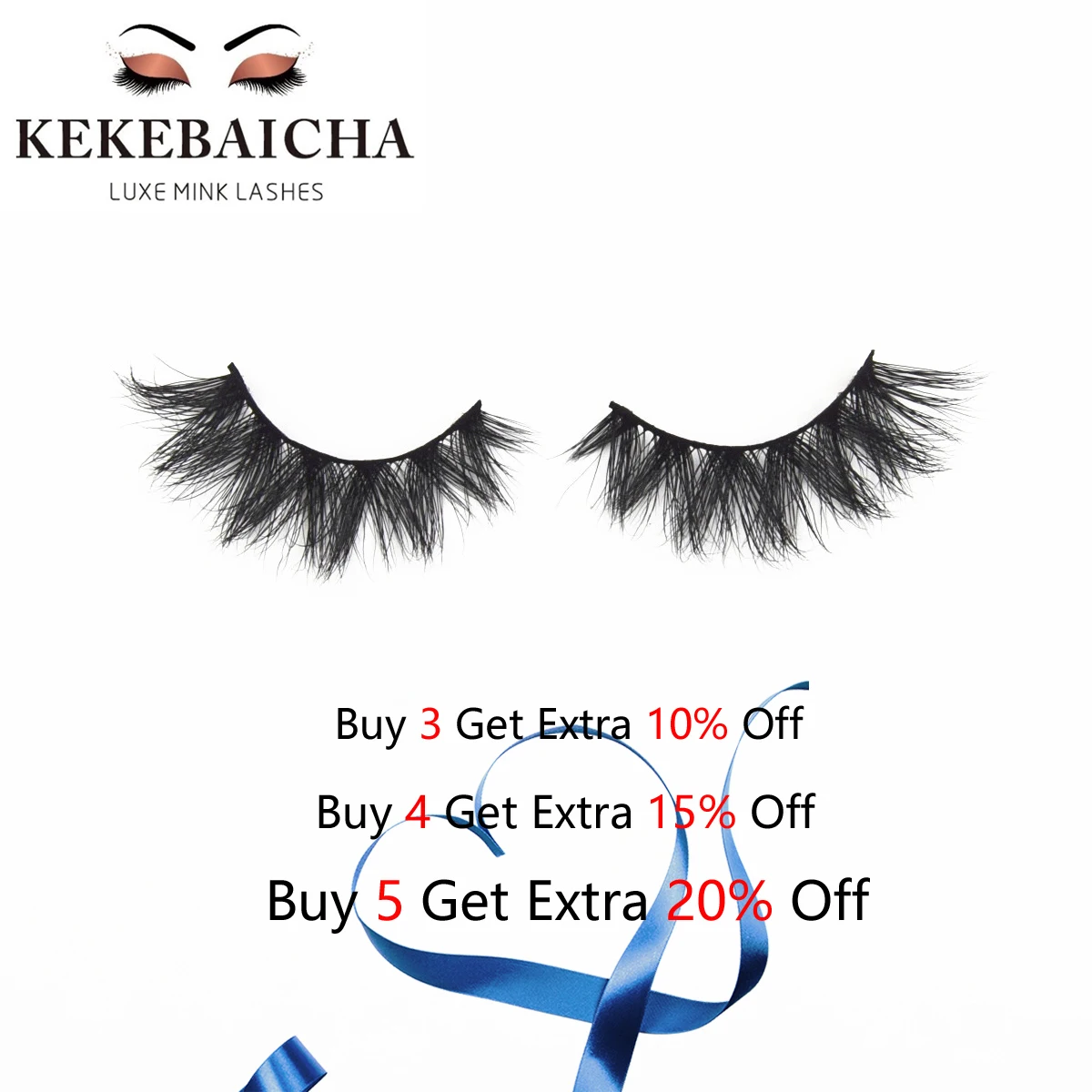 

KEKEBAICHA Eyelashes 3D Mink Lashes Dramatic Mink Lash Crisscross Winged Eyelashes Full Strip Lashes Thick False Eyelash Makeup
