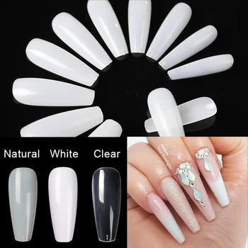 

100Pcs Fake False Nails Art Tip Nail Artificial Design Fiber Glasses For Nail Extensions Gel Form Nails Gel Sticker