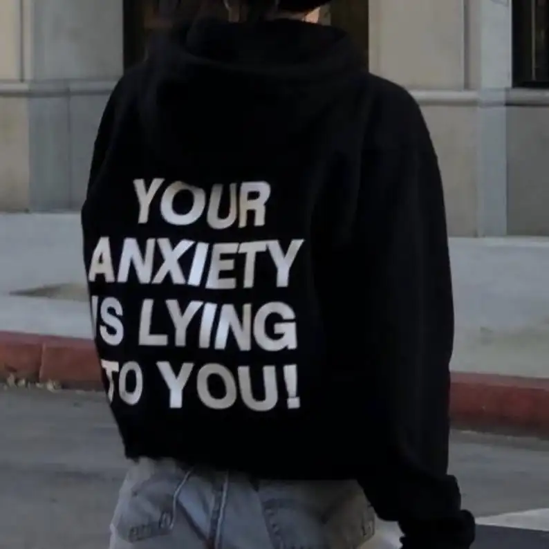 my anxiety has anxiety moletom com capuz