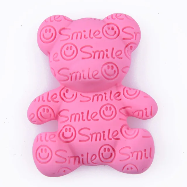 Hot Sale 1 Pcs Cartoon Bear Croc Shoe Charms Colorful Smile Face Baby Bear Clog Shoes Decorations Kid's Wristband Accessories r9614