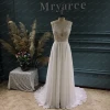 Mryarce Exquisite Lace Sleeves V Neck Chiffon A Line Wedding Dress Open Back Bridal Gowns 3