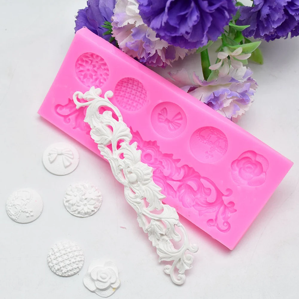 3D DIY силиконовые формы американский стиль Свадебный декор помадка торт Формочки в форме кружева для шоколада украшения границы кухня выпечки инструменты