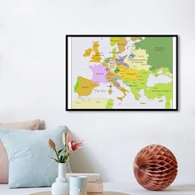 84*59cm, el mapa de Europa en 1700-1850 de pared Retro Póster Artístico de lienzo pintura salón decoración de casa estudio suministros