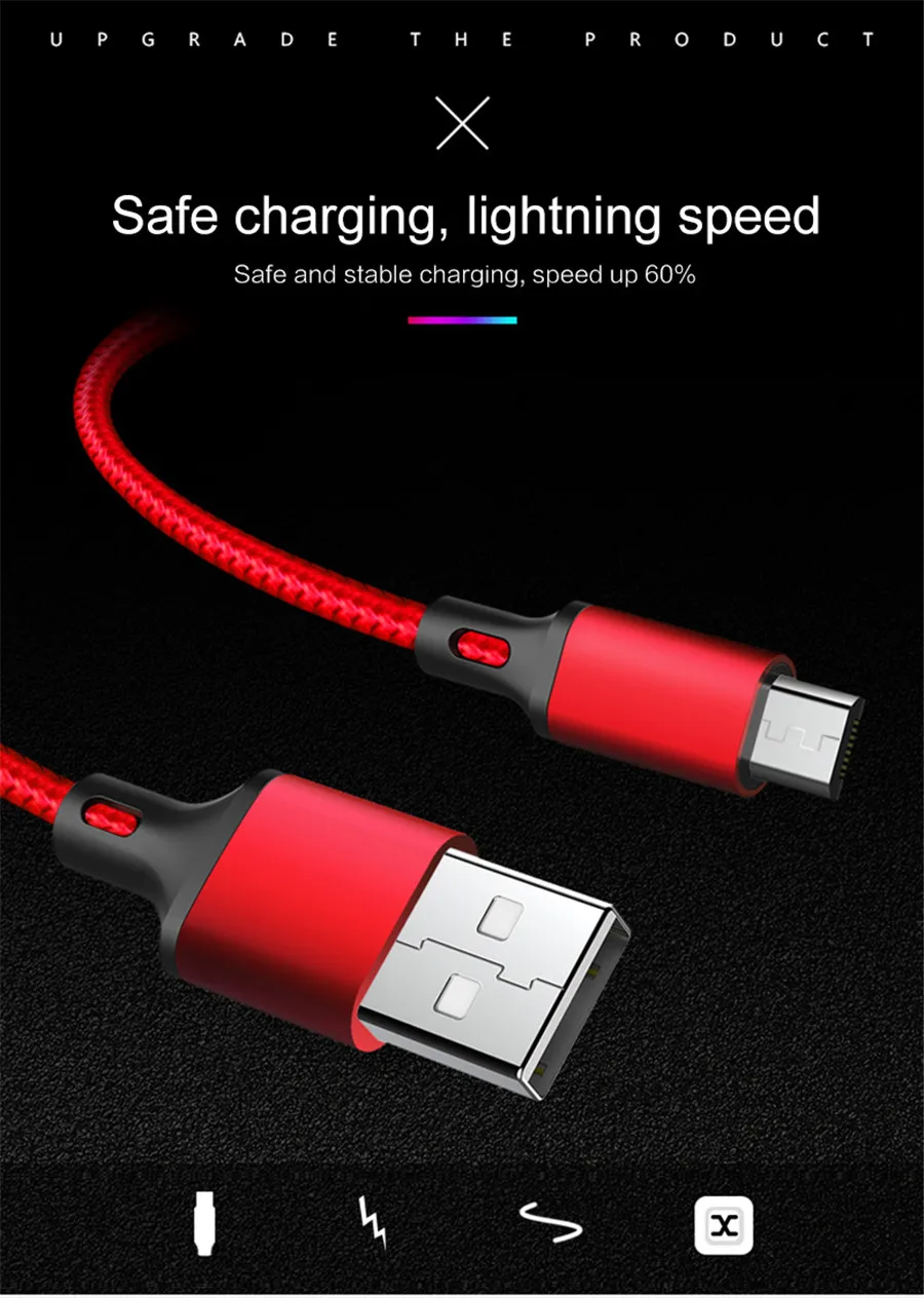 Кабель Micro USB type C 2.4A кабель для зарядки данных для samsung huawei Xiaomi LG Andriod Microusb Кабели для мобильных телефонов Usb C кабель